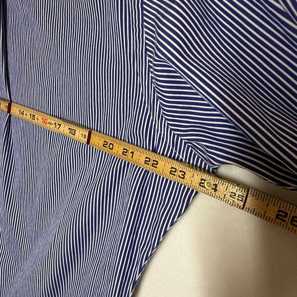 Ralph Lauren Shirt Men’s Large Classic Fit Blue Striped Long Sleeve Button Down - Picture 7 of 8